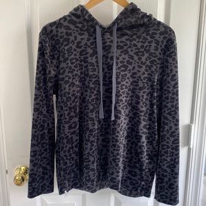 LOFT Gray Leopard Hoodie